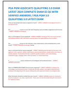 PGA PGM ASSOCIATE QUALIFYING 3.0 EXAM  LATEST 2024 COMPLETE EXAM 65 QS WITH  VERIFIED ANSWERS / PGA PGM 3.0  QUALIFYING 3.0 LATEST EXAM There are two predominant ways to organize a resume 