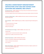 ONS/ONCC CHEMOTHERAPY IMMUNOTHERAPY  CERTIFICATION LATEST 2022-2024 140 REAL EXAM  QUESTIONS AND ANSWERS| NEW UPDATE