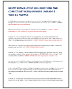 NREMT EXAM3 LATEST 120+ QUESTIONS AND  CORRECT ANSWERS |AGRADE &  VERIFIED ANSWER
