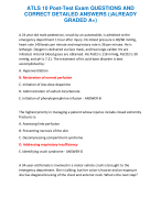 ATLS 10 Post-Test Exam QUESTIONS AND CORRECT DETAILED ANSWERS (|ALREADY GRADED A+)