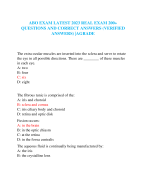 ABO EXAM LATEST 2023 REAL EXAM 200+  QUESTIONS AND CORRECT ANSWERS (VERIFIED  ANSWERS) |AGRADE