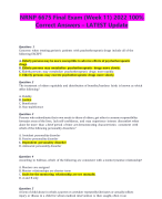 NRNP 6675 Final Exam (Week 11) 2022 100% Correct Answers – LATEST Update