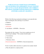 NURS 612 EXAM 2 MARYVILLE UNIVERSITY ADVANCED HEALTH ASSESSMENT EXAM 2 NEWEST  2024 ACTUAL EXAM 250 QUESTIONS AND CORRECT  DETAILED ANSWERS WITH RATIONALES (VERIFIED  ANSWERS) |ALREADY GRADED A+