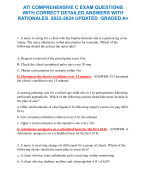 ATI COMPREHENSIVE C EXAM QUESTIONS WITH CORRECT DETAILED ANSWERS WITH RATIONALES 2022-2024 UPDATED GRADED A+