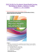 TEST BANK For Psychiatric Mental Health Nursing, 9th Edition by Sheila L. Videbeck | Verified Chapter's 1 - 24 | Complete