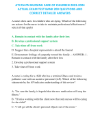 ATI RN-PN NURSING CARE OF CHILDREN 2023-2024 ACTUAL EXAM TEST BANK 200 QUESTIONS AND CORRECT DETAILED ANSWERS