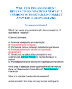 WGU C224 PRE-ASSESSMENT RESEARCH FOUNDATIONS NEWEST 2 VERSIONS WITH DETAILED CORRECT ANSWERS | C224 PA 2024-2025