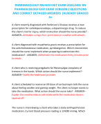 PHARMACOLOGY RN HESI EXIT EXAM 2024/HESI RN PHARMACOLOGY EXIT EXAM VERSION 2 QUESTIONS AND CORRECT DETAILED ANSWERS |ALREADY GRADED A+