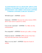 ILLINOIS RIGHTS OF WAY PESTICIDE APPLICATOR  GENERAL STANDARDS NEWEST 2024 ACTUAL EXAM  200 QUESTIONS AND CORRECT DETAILED ANSWERS  (VERIFIED ANSWERS) |ALREADY GRADED A+