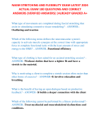 NASM STRETCHING AND FLEXIBILITY EXAM LATEST 2024 ACTUAL EXAM 100 QUESTIONS AND CORRECT ANSWERS (VERIFIED ANSWERS) |ALREADY GRADED A+