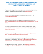 NASM BEHAVIOUR CHANGE SPECIALIST EXAM LATEST 2023-2024 ACTUAL EXAM 200 QUESTIONS AND CORRECT DETAILED ANSWERS 