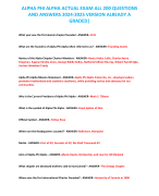 ALPHA PHI ALPHA ACTUAL EXAM ALL 200 QUESTIONS AND ANSWERS 2024-2025 VERSION ALREADY A GRADED