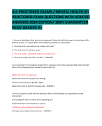 ALL PROCTORED EXAMS / MENTAL HEALTH ATI  PROCTORED EXAM QUESTIONS WITH VERIFIED  ANSWERS 2024 EDITION/ 100% GUARANTEED  PASS/ GRADED A+