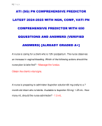 ATI (SG) PN COMPREHENSIVE PREDICTOR  LATEST 2024-2025 WITH NGN, COMP, VATI PN  COMPREHENSIVE PREDICTOR WITH 650  QQUESTIONS AND ANSWERS (VERIFIED  ANSWERS) [ALREADY GRADED A+]