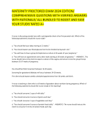 MATERNITY PROCTORED EXAM 2024 EDITION/  COMPREHENSIVE QUESTIONS WITH VERIFIED ANSWERS WITH RATIONALE/ ALL BUNDLED TO BOOST AND EASE  YOUR STUDY/ RATED A+