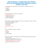 CMCA EXAM REAL 120 QUESTIONS AND CORRECT DETAILED ANSWERS(VERIFIED ANSWERS)| ALREADY GRADED A 2024/2025