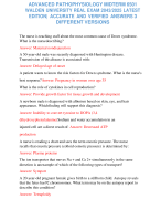 ADVANCED PATHOPHYSIOLOGY MIDTERM 6501 WALDEN UNIVERSITY REAL EXAM 2043/2025 LATEST EDITION| ACCURATE AND VERIFIED ANSWERS 3 DIFFERENT VERSIONS