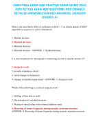 CNIM FINAL EXAM AND PRACTICE EXAM LATEST 2023- 2024 ACTUAL EXAM 800 QUESTIONS AND CORRECT DETAILED ANSWERS (VERIFIED ANSWERS) |ALREADY GRADED A+