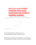 ATLS test exam LATEST  VERSIONS REAL EXAM  QUESTIONS AND CORRECT  ANSWERS |AGRADE