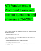 ATI Fundamentals Proctored Exam with correct questions and answers 2024/2025