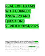 REAL EXIT EXAMS WITH CORRECT ANSWERS AND QUESTIONS VERIFIED 2024/2025