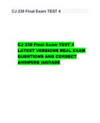 CJ 230 Final Exam TEST 4  LATEST VERSIONS REAL EXAM  QUESTIONS AND CORRECT  ANSWERS |AGRADE