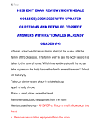 HESI EXIT EXAM REVIEW (NIGHTINGALE  COLLEGE) 2024-2025 WITH UPDATED  QUESTIONS AND DETAILED CORRECT ANSWERS WITH RATIONALES (ALREADY  GRADED A+)