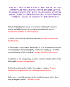 LIFE AND HEALTH MICHIGAN EXAM / MICHIGAN LIFE AND HEALTH FINAL EXAM LATEST  2024-2025 ACTUAL EXAM QUESTIONS AND WELL ELABORATED ANSWERS (100% CORRECT VERIFIED ANSWERS) A NEW UPDATED VERSION | ALREADY GRADED A+ (BRAND NEW!!)