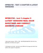 HPRB3700 - test 3 chapter 9  LATEST VERSIONS REAL EXAM  QUESTIONS AND CORRECT  ANSWERS |AGRADE