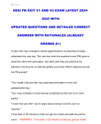 HESI PN EXIT V1 AND V2 EXAM LATEST 2024- 2025 WITH UPDATED QUESTIONS AND DETAILED CORRECT  ANSWERS WITH RATIONALES (ALREADY  GRADED A+)