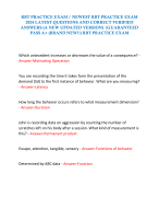 RBT PRACTICE EXAM / NEWEST RBT PRACTICE EXAM 2024 LATEST QUESTIONS AND CORRECT VERIFIED ANSWERS (A NEW UPDATED VERSION) |GUARANTEED PASS A+ (BRAND NEW!!) RBT PRACTICE EXAM