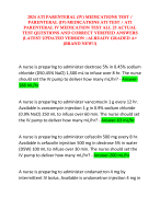 2024 ATI PARENTERAL (IV) MEDICATIONS TEST / PARENTERAL (IV) MEDICATIONS ATI TEST / ATI PARENTERAL IV MEDICATION TEST ALL 25 ACTUAL TEST QUESTIONS AND CORRECT VERIFIED ANSWERS (LATEST UPDATED VERSION |ALREADY GRADED A+ (BRAND NEW!!)