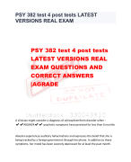 PSY 382 test 4 post tests  LATEST VERSIONS REAL  EXAM QUESTIONS AND  CORRECT ANSWERS  |AGRADE
