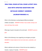 ISSA FINAL EXAM ACTUAL EXAM LATEST 2024- 2025 WITH UPDATED QUESTIONS AND  DETAILED CORRECT ANSWERS (ALREADYGRADED A+)