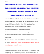 ITE 152 EXAM 1, PRACTICE EXAM AND STUDY  GUIDE NEWEST 2024-2025 ACTUAL EXAM WITH UPDATED AND VERIFIED QUESTIONS AND CORRECT ANSWERS (GRADED A+)