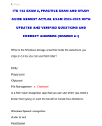 ITE 152 EXAM 2, PRACTICE EXAM AND STUDY  GUIDE NEWEST ACTUAL EXAM 2024-2025 WITH UPDATED AND VERIFIED QUESTIONS AND CORRECT ANSWERS (GRADED A+)