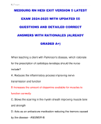 MEDSURG RN HESI EXIT VERSION 5 LATEST  EXAM 2024-2025 WITH UPDATED 55 QUESTIONS AND DETAILED CORRECT ANSWERS WITH RATIONALES (ALREADY GRADED A+)