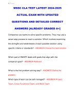 MSSC CLA TEST LATEST 2024-2025  ACTUAL EXAM WITH UPDATED  QUESTIONS AND DETAILED CORRECT ANSWERS [ALREADY GRADED A+]