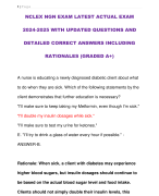 NCLEX NGN EXAM LATEST ACTUAL EXAM  2024-2025 WITH UPDATED QUESTIONS AND  DETAILED CORRECT ANSWERS INCLUDING  RATIONALES (GRADED A+)