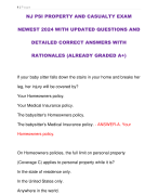 NJ PSI PROPERTY AND CASUALTY EXAM NEWEST 2024 WITH UPDATED QUESTIONS AND  DETAILED CORRECT ANSWERS WITH  RATIONALES (ALREADY GRADED A+)