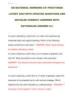 OB MATERNAL NEWBORN ATI PROCTORED  LATEST 2024 WITH UPDATED QUESTIONS AND  DETAILED CORRECT ANSWERS WITH  RATIONALES (GRADED A+) 