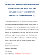 OB MATERNAL NEWBORN PROCTORED LATEST  2024 WITH UPDATED QUESTIONS AND  DETAILED CORRECT ANSWERS WITH RATIONALES (ALREADYGRADED A+)