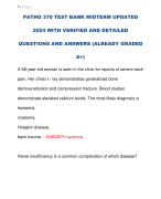 PATHO 370 TEST BANK MIDTERM UPDATED  2024 WITH VERIFIED AND DETAILED QUESTIONS AND ANSWERS (ALREADY GRADED  A+)
