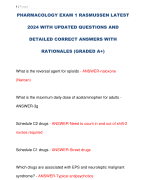 PHARMACOLOGY EXAM 1 RASMUSSEN LATEST  2024 WITH UPDATED QUESTIONS AND  DETAILED CORRECT ANSWERS WITH RATIONALES (GRADED A+)