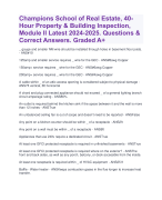 Champions School of Real Estate, 40-Hour Property & Building Inspection, Module II Latest 2024-2025.