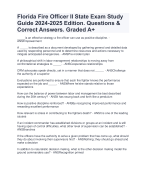 Florida Fire Officer II State Exam Study Guide 2024-2025 Edition. Questions & Correct Answers. Grade