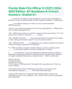 Florida State Fire Officer II (10/21) 2024-2025 Edition. All Questions & Correct Answers. Graded A+.