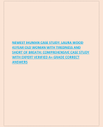 NEWEST IHUMAN CASE STUDY: LAURA WOOD  41YEAR OLD WOMAN WITH TIREDNESS AND  SHORT OF BREATH: COMPREHENSIVE CASE STUDY  WITH EXPERT VERIFIED A+ GRADE CORRECT  ANSWERS