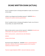 OCANZ WRITTEN EXAM (ACTUAL)  2024 QUESTIONS AND ANSWERS