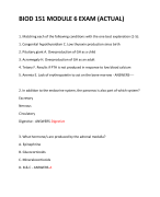 BIOD 151 MODULE 6 EXAM (ACTUAL) 2024 QUESTIONS AND ANSWERS